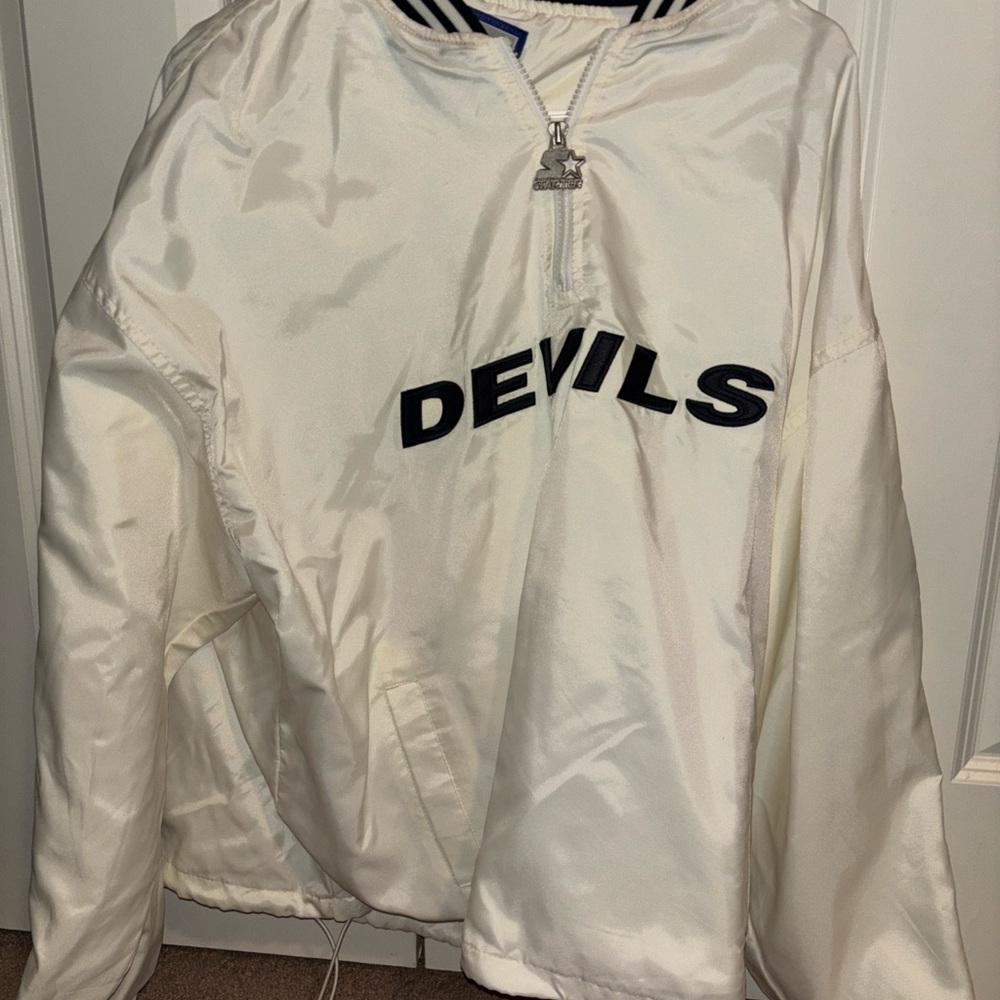 STARTER White 'DEVILS' Pullover Bomber Jacket